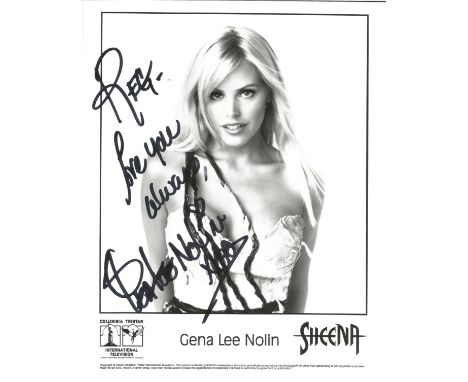 Gena Lee Nolin signed 10x8 b/w photo. American actress and model. She is best known for her television appearances on The Pri