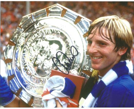 Football Gary Stevens 10x8 signed colour photo pictured with the Community Shield (charity shield). Gary Michael Stevens (bor