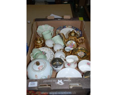 A quantity of china including a Continental gold coffee service, Worcester egg coddlers, part tea service, etc