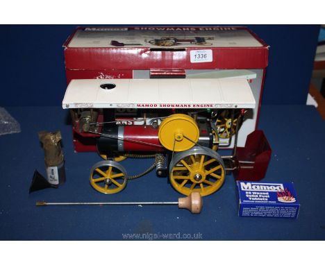 A boxed, unfired Mamod live steam ''Showman's Engine'' complete with steering rod, lubricating oil and solid fuel tablets, an