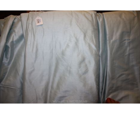 Six Laura Ashley duck egg blue Curtains (two pairs 71'' drop x 30'' wide and one pair 44'' drop x 29'' wide)