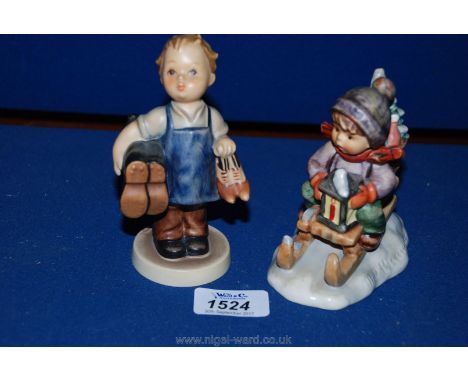 Two Hummel Goebel figures including 'Ride into Xmas' model 396 and 'Boots' model 143/0