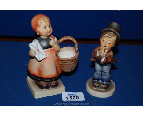 Two Hummel Goebel figures including 'Wayside Harmony' model 111 and 'Serenade' model 85/0