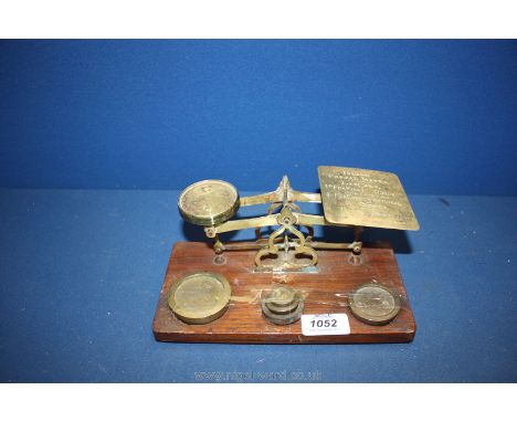 A set of Postal Scales with weights