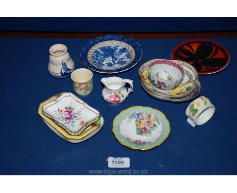 A quantity of china including small Poole pottery Plate, Royal Doulton 'Minden' egg cup (slight chip), Royal Doulton dish, De