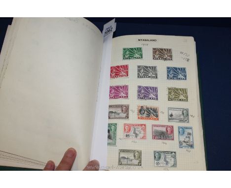 A Green Ace Stamp Album, British Empire and Commonwealth Mix QV - GVI, broad mix of countries, some picking but useful materi