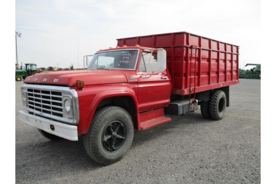 Ford F600 Grain Truck F60evv 75 59 497miles 15 Bed V8 Eng 4psd Trans W Hi Low Single Axl