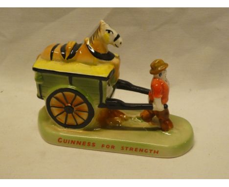 A Carltonware china Guinness advertising figure depicting a farmer pulling a horse and cart "Guinness for Strength", 5½" long