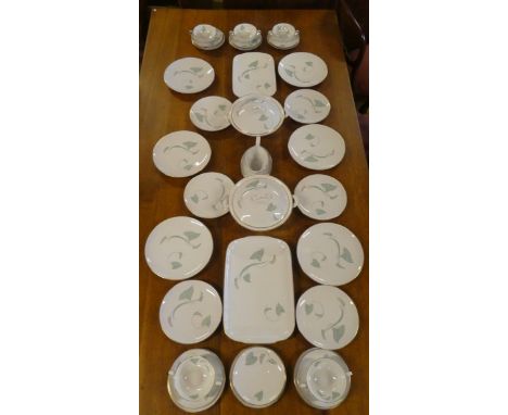 A good quality 1960's German  "Carolus Magnus" pattern dinner set with leaf decoration comprising 6 dinner plates, 6 side pla