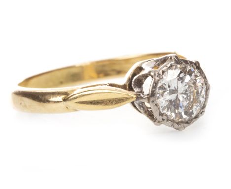 DIAMOND SOLITAIRE RING, the round brilliant cut diamond of approximately 0.50 carats, marked 18ct, size M, 3.3g