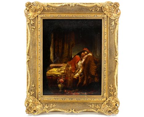19th century oil on canvas, reclining woman, unsigned, 44cm x 35cm, framedCanvas has been re-lined but no sign of any repaire