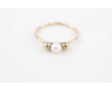 9ct gold vintage cultured pearl dress ring (0.9g)