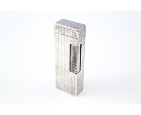 Dunhill Rollagas Vintage Silver Plate Pocket Lighter Hobnail Pat US.RE 24163