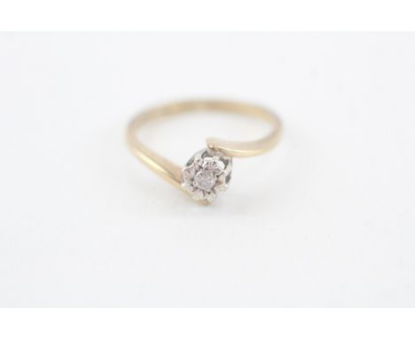9ct gold vintage diamond solitaire ring (1.8g)