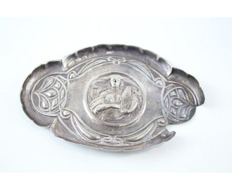 antique .925 sterling silver art nouveau pin  / trinket dish