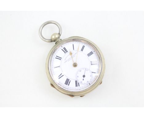 Mens Vintage Engraved Open Face Pocketwatch Key-Wind Working