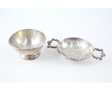 vintage .925 sterling silver tea strainer w/ dish