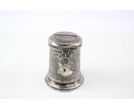 vintage stamped .800 silver novelty tankard money box