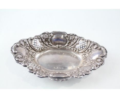 late victorian .925 sterling silver trinket / bon bon dish