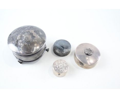 4 x antique / vintage .925 sterling silver pill / trinket boxes