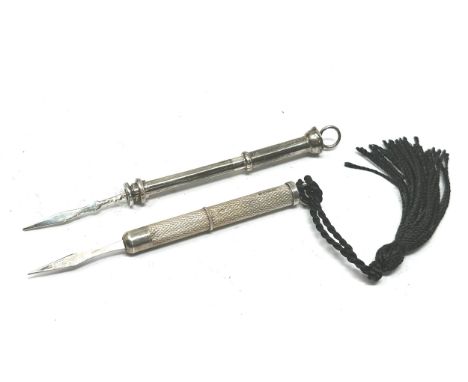 2 Vintage Silver Propelling Toothpicks,