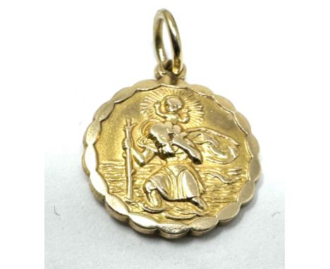 Vintage 9ct .375 Hallmarked Gold St Christopher Georg Jensen Pendant 2.6 g