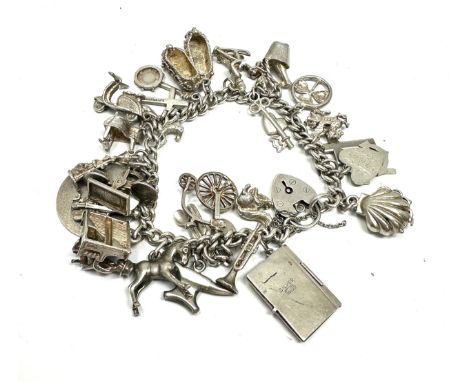 Vintage silver charm bracelet weight 7050