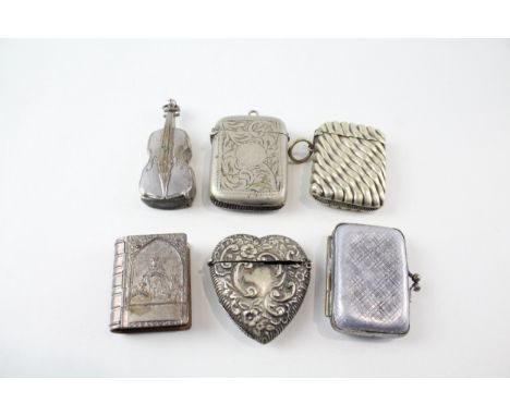 Vesta Cases Inc Antique &amp; Vintage Decorative FOB, Novelty Violin, Etc x 6