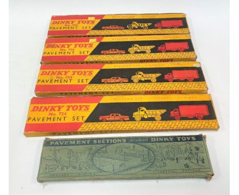 Four boxed Dinky Toys pavement sets, no. 754; together with an early Dinky Toys Meccano Limited pavement sections.