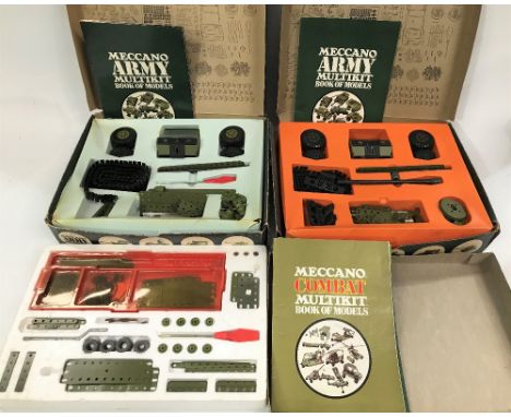Two boxed Meccano army multikits together with a Meccano combat construction set (3)