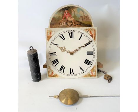 A 30 hour long-case clock movement with 12in painted arch dial
