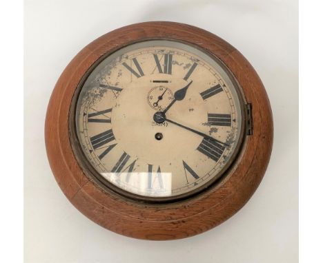 A British Rail (Midlands) oak cased dial clock, with 7.25in painted dial and monogram BR(M), diameter overall 29cm