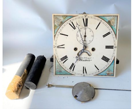 An eight day long case clock movement, the 11in painted dial signed Lanfrini &amp; Gubert Blandford, height 210cm.
