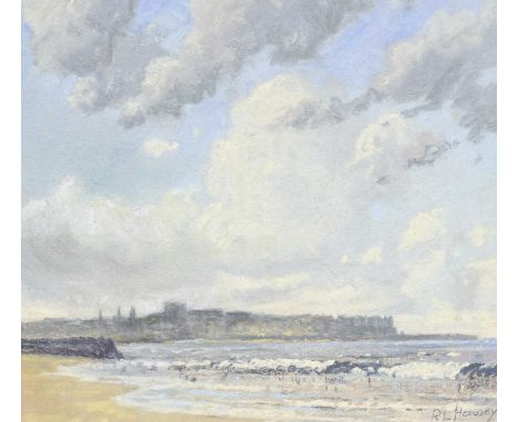 Robert Leslie Howey (1980-1981)Looking across the bay of Hartlepool from the beachSigned, pastel, 20cm by 22.5cmProvenance: T