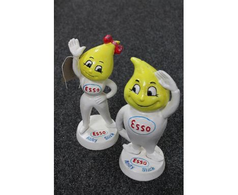Two cast iron Esso figures, Abby and Andy Slick 