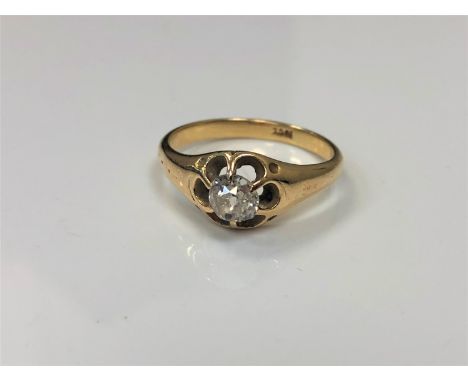 An 18ct gold old cut solitaire diamond ring, approximately 0.75 carat, size N1/2