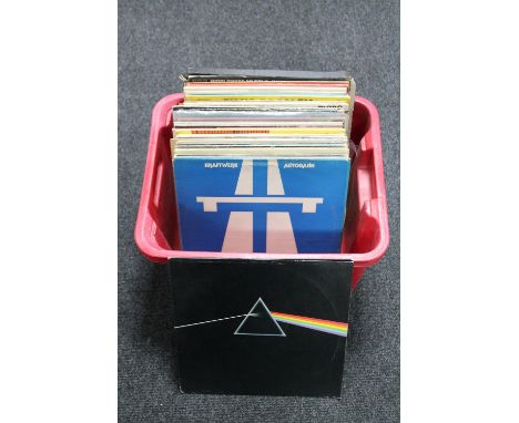 A crate of LP's including Pink Floyd, Kraftwerk, Bob Dylan, Neil Young etc 