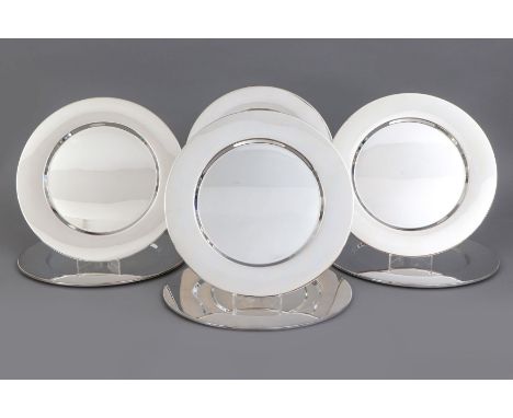 8 ROBBE&amp;BERKING Platzteller - Ausführung in 925er Silber, runde, glatte, dekorlose Form, D ca. 32cm, zusammen ca. 6700g, 