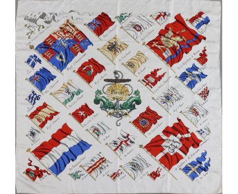 HERMES (Paris) Seidentuch Pavois vintage - 100% Seide, ¨Pavois¨, signiert Ledoux, Entwurf PHILIPPE LEDOUX (1964), ca. 90x90 c
