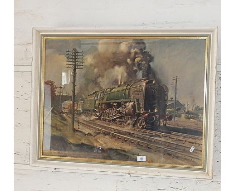 A Terence Cuneo colour print of the Evening Star steam locomotive