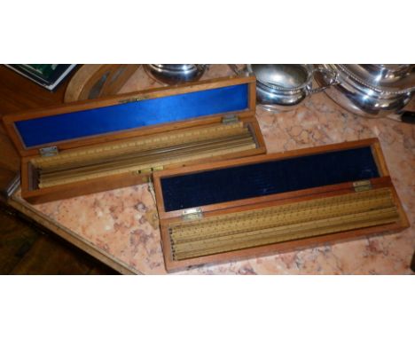 Two boxed sets of scale rulers in boxwood one by Stanley of London and the other by J. Halden &amp; Co