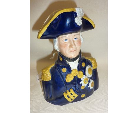 Pride of Britain portrait jug of Admiral Lord Nelson by Wood &amp; Sons, approx. 14cm high
