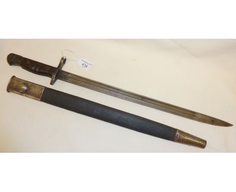 c WW1 US Remington rifle, bayonet and scabbard, a 1917 model but stamped as 1918