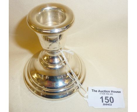 Sterling silver dwarf candlestick - fully hallmarked
