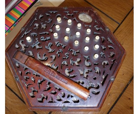 Lachenal English 30 key concertina (one button missing), marked as STEEL REEDS