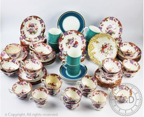 A collection of tea and coffee wares, to include; a large part Cauldon China service, a set of six Coalport teacups and sauce