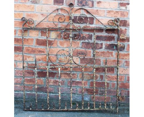 A vintage cast iron gate, 111cm x 99cm (size does not include lugs)