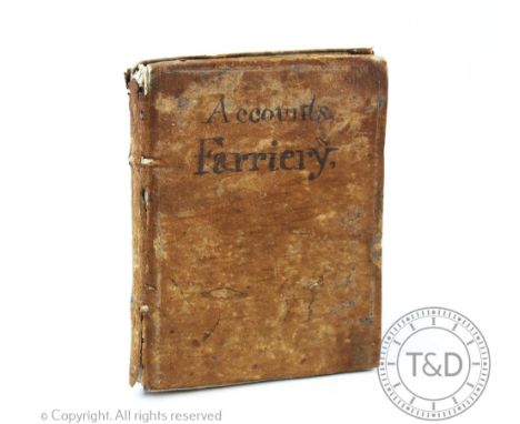 An 18th / 19th century hand written veterinary / husbandry book of Shropshire and Cheshire interest, titled on the front 'Acc