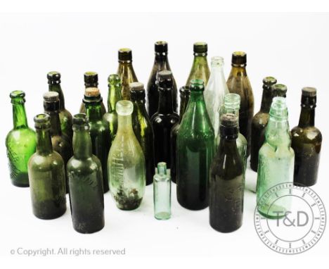 A collection of 19th century and later vintage beer and drink glass bottles, to include Tanners of Shrewsbury, Cooper &amp; C