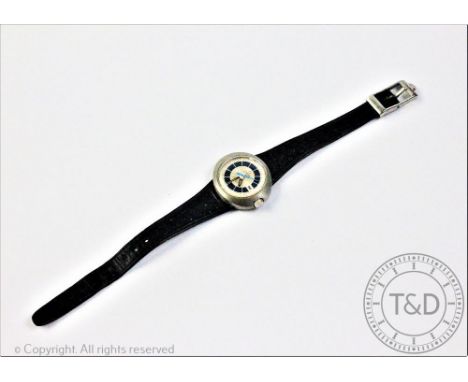 An Omega Geneve Dynamic stainless steel ladies wristwatch, circa 1970's, the oval case enclosing circular dial with silvered 